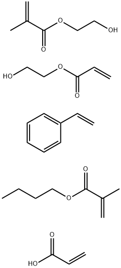 2-Propenoic acid, 2-methyl-, butyl ester, polymer with ethenylbenzene, 2-hydroxyethyl 2-methyl-2-propenoate, 2-hydroxyethyl 2-propenoate and 2-propenoic acid Struktur