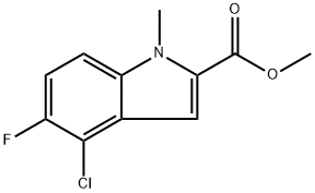 4-Chloro-5-fluoro-1-methyl-1H-indole-2-carboxylic acid methyl ester Struktur