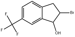 2-bromo-5-(trifluoromethyl)-2,3-dihydro-1H-inden-1-ol Struktur