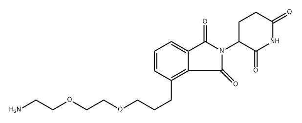 4-(3-(2-(2-aminoethoxy)ethoxy)propyl)-2-(2,6-dioxopiperidin-3-yl)isoindoline-1,3-dione Struktur