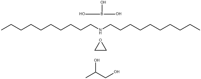 N-Didecyl-N-dipolyethoxyammonium borate/Didecylpolyoxethylammonium borate (Polymeric betaine) Struktur