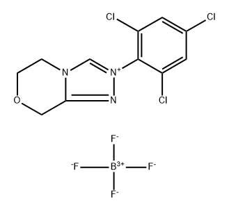 8H-1,2,4-Triazolo[3,4-c][1,4]oxazinium, 5,6-dihydro-2-(2,4,6-trichlorophenyl)-, tetrafluoroborate(1-) (1:1) Struktur