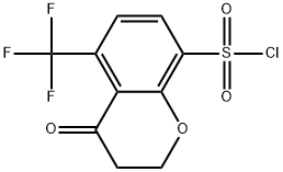 4-oxo-5-(trifluoromethyl)chromane-8-sulfonyl chloride Struktur