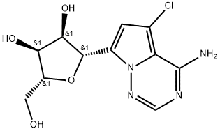 D-Ribitol, 1-C-(4-amino-5-chloropyrrolo[2,1-f][1,2,4]triazin-7-yl)-1,4-anhydro-, (1S)- Struktur