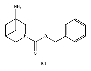 3-Azabicyclo[3.1.1]heptane-3-carboxylic acid, 1-amino-, phenylmethyl ester, hydrochloride (1:1) Struktur