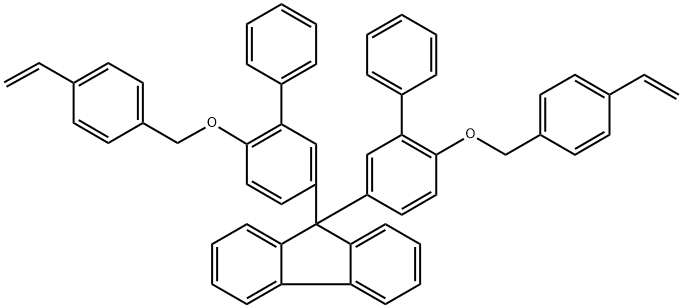 9,9-Bis[6-[(4-ethenylphenyl)methoxy][1,1′-biphenyl]-3-yl]-9H-fluorene Struktur