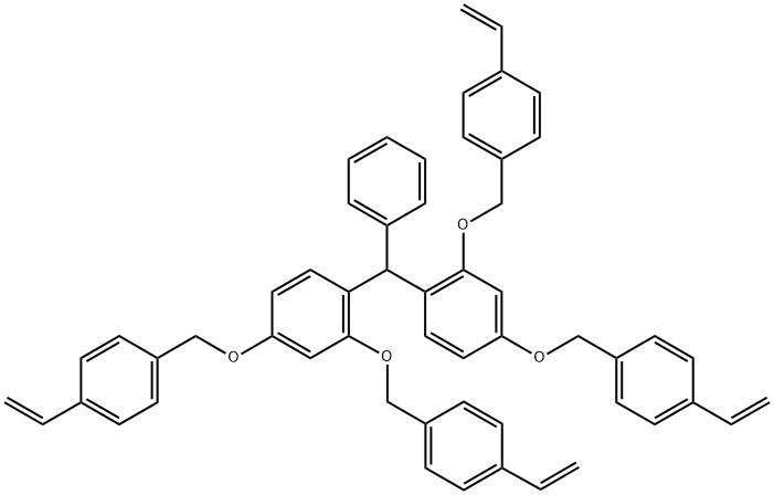 1,1′-(Phenylmethylene)bis[2,4-bis[(4-ethenylphenyl)methoxy]benzene Struktur