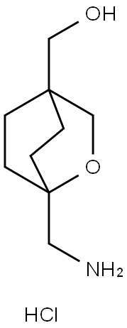 [1-(aminomethyl)-2-oxabicyclo[2.2.2]octan-4-yl]methanol hydrochloride Struktur