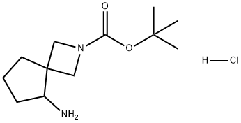 2-Azaspiro[3.4]octane-2-carboxylic acid, 5-amino-, 1,1-dimethylethyl ester, hydrochloride (1:1) Struktur