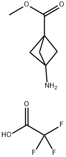 Bicyclo[1.1.1]pentane-1-carboxylic acid, 3-amino-, methyl ester, 2,2,2-trifluoroacetate (1:1) Struktur