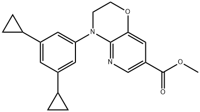 methyl4-(3,5-dicyclopropylphenyl)-3,4-dihydro-2H-pyrido[3,2-b][1,4]oxazine-7-carboxylate Struktur