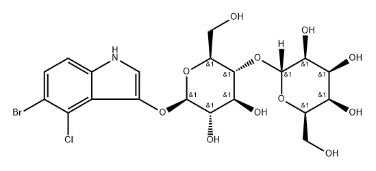 5-Bromo-4-chloro-3-indolyl b-D-lactopyranoside Struktur