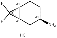 Bicyclo[4.1.0]heptan-3-amine, 7,7-difluoro-, hydrochloride (1:1), (1R,3S,6S)-rel- Struktur