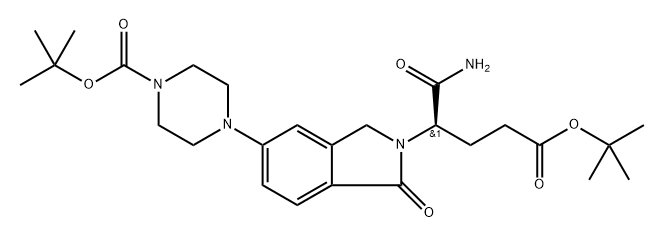 (R)-tert-butyl 4-(2-(1-amino-5-(tert-butoxy)-1,5-dioxopentan-2-yl)-1-oxoisoindolin-5-yl)piperazine-1-carboxylate Struktur