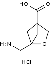 1-(aminomethyl)-2-oxabicyclo[2.1.1]hexane-4-carboxylic acid hydrochloride Struktur