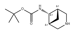 Carbamic acid, N-(1α,5α,6α)-3-azabicyclo[3.1.1]hept-6-yl-, 1,1-dimethylethyl ester, rel- Struktur