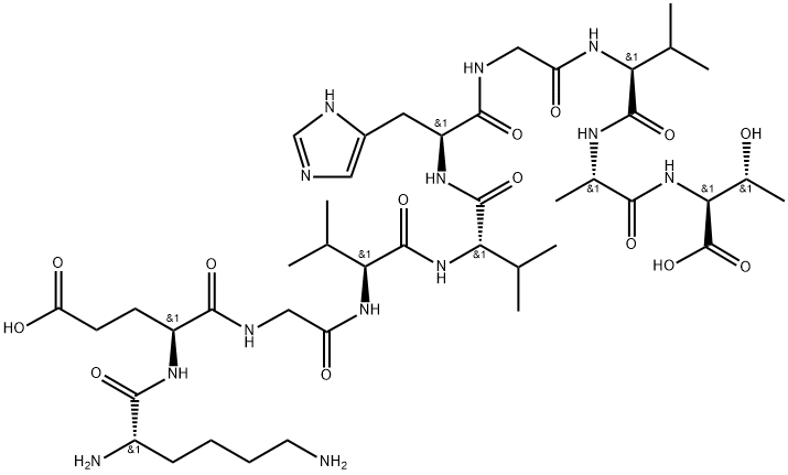 L-Threonine, L-lysyl-L-α-glutamylglycyl-L-valyl-L-valyl-L-histidylglycyl-L-valyl-L-alanyl- Struktur