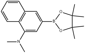 N,N-dimethyl-3-(4,4,5,5-tetramethyl-1,3,2-dioxaborolan-2-yl)naphthalen-1-amine Struktur