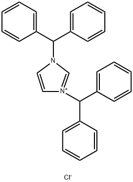 1H-Imidazolium, 1,3-bis(diphenylmethyl)-, chloride (1:1) Struktur