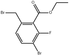 ethyl 3-bromo-6-(bromomethyl)-2-fluorobenzoate Struktur