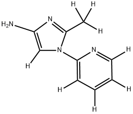 2-(methyl-d3)-1-(pyridin-2-yl-d4)-1H-imidazol-5-d-4-amine Struktur