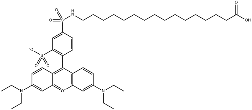 Xanthylium, 9-[4-[[(15-carboxypentadecyl)amino]sulfonyl]-2-sulfophenyl]-3,6-bis(diethylamino)-, inner salt Struktur