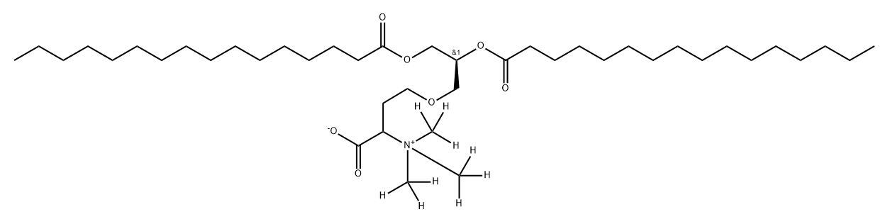 1-Propanaminium, 3-[(2S)-2,3-bis[(1-oxohexadecyl)oxy]propoxy]-1-carboxy-N,N,N-tri(methyl-d3)-, inner salt Struktur