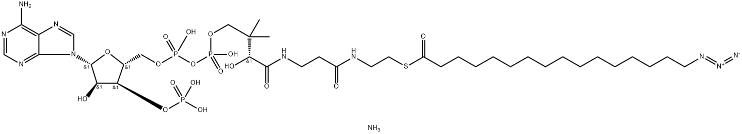 Coenzyme A, S-(16-azidohexadecanoate), ammonium salt (1:3) Struktur