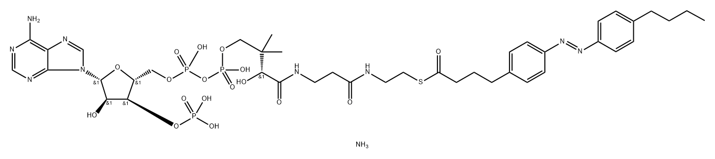 Coenzyme A, S-[4-[(1E)-2-(4-butylphenyl)diazenyl]benzenebutanoate], ammonium salt (1:3) Struktur