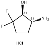 Cyclopentanol, 5-amino-2,2-difluoro-, hydrochloride (1:1), (1R,5S)-rel- Struktur