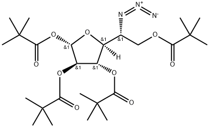 5-Azido-5-deoxy-β-D-galactofuranose 1,2,3,6-Tetrakis(2,2-diMethylpropanoate) Struktur