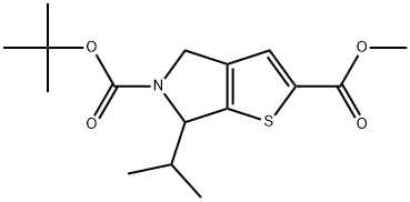 5-(tert-butyl) 2-methyl 6-isopropyl-4,6-dihydro-5H-thieno[2,3-c]pyrrole-2,5-dicarboxylate Struktur