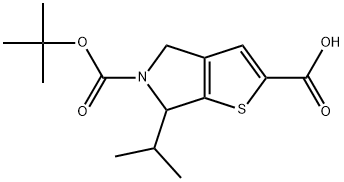 5-(tert-butoxycarbonyl)-6-isopropyl-5,6-dihydro-4H-thieno[2,3-c]pyrrole-2-carboxylic acid Struktur