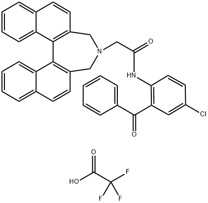 (R)-N-(2-benzoyl-4-chlorophenyl)-2-(3,5-dihydro-4H-dinaphtho[2,1-c:1',2'-e]azepin-4-yl)acetamide 2,2,2-trifluoroacetate Struktur