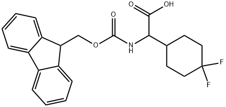 Cyclohexaneacetic acid, α-[[(9H-fluoren-9-ylmethoxy)carbonyl]amino]-4,4-difluoro- Struktur