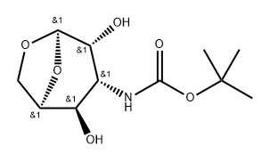 .beta.-D-Gulopyranose, 1,6-anhydro-3-deoxy-3-(1,1-dimethylethoxy)carbonylamino- Struktur