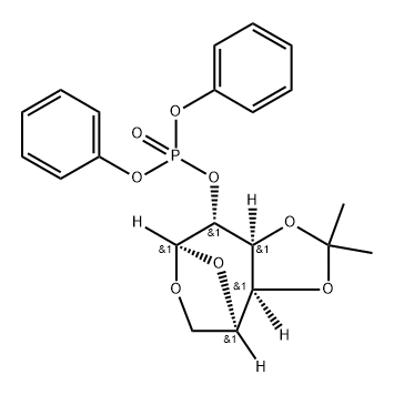 .beta.-D-Galactopyranose, 1,6-anhydro-3,4-O-(1-methylethylidene)-, diphenyl phosphate Struktur