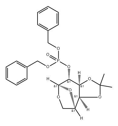 .beta.-D-Galactopyranose, 1,6-anhydro-3,4-O-(1-methylethylidene)-, bis(phenylmethyl) phosphate Struktur