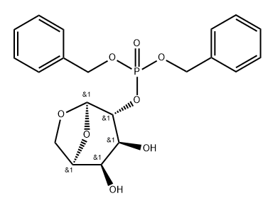 .beta.-D-Galactopyranose, 1,6-anhydro-, 2-bis(phenylmethyl) phosphate Struktur