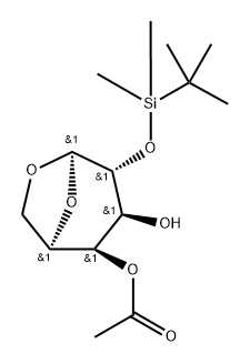 .beta.-D-Galactopyranose, 1,6-anhydro-2-O-(1,1-dimethylethyl)dimethylsilyl-, 4-acetate Struktur