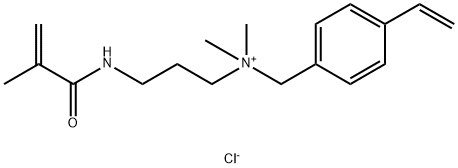 4-ethenyl-N,N-dimethyl-N-[3-[(2-methyl-1-oxo-2-propen-1-yl)amino]propyl] benzenemethanaminium chloride (1:1) Struktur