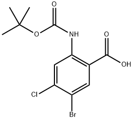 5-Bromo-2-tert-butoxycarbonylamino-4-chloro-benzoic acid Struktur