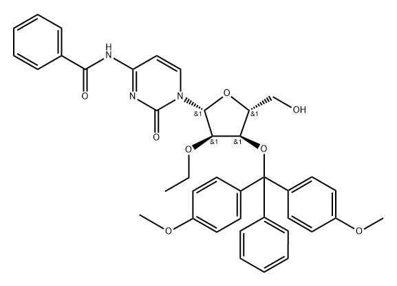 Cytidine, N-?benzoyl-?3'-?O-?[bis(4-?methoxyphenyl)?phenylmethyl]?-?2'-?O-?ethyl- Struktur