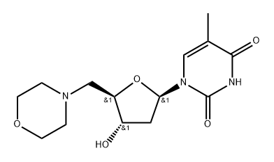 5'-Deoxy-5'-(4-morpholinyl)thymidine Struktur