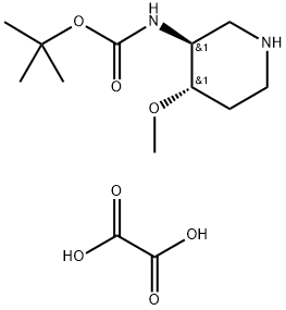 tert-butyl N-[(3S,4S)-4-methoxy-3-piperidyl]carbamate hemioxalate Struktur