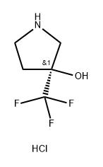 3-Pyrrolidinol, 3-(trifluoromethyl)-, hydrochloride (1:1), (3S)- Struktur