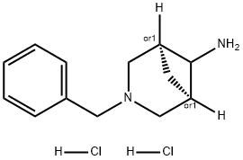 3-Azabicyclo[3.1.1]heptan-6-amine, 3-(phenylmethyl)-, hydrochloride (1:2), (1R,5S)-rel- Struktur