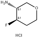 2H-Pyran-3-amine, 4-fluorotetrahydro-, hydrochloride (1:1), (3R,4R)- Struktur