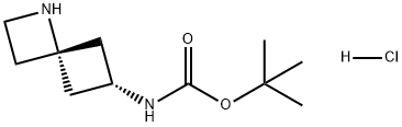 Carbamic acid, N-cis-1-azaspiro[3.3]hept-6-yl-, 1,1-dimethylethyl ester, hydrochloride (1:1) Struktur