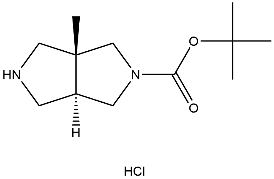 trans-tert-butyl-3a-methyl-1,2,3,4,6,6a-hexahydropyrrolo[3,4-c]pyrrole-5-carboxylate hydrochloride Struktur